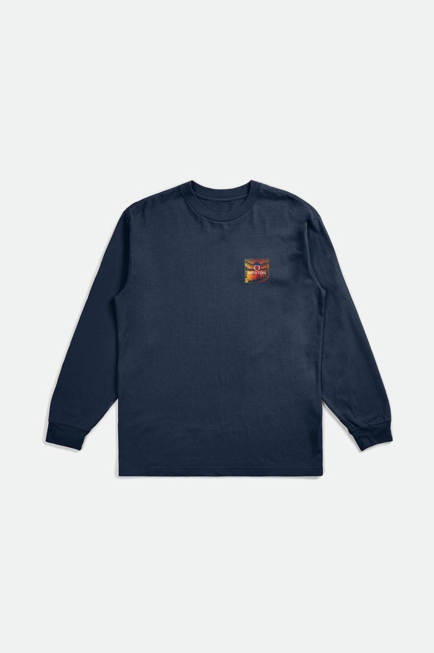 Brixton Alpha Square L/S Standard Men's Tops Blue | 419SWDRXZ