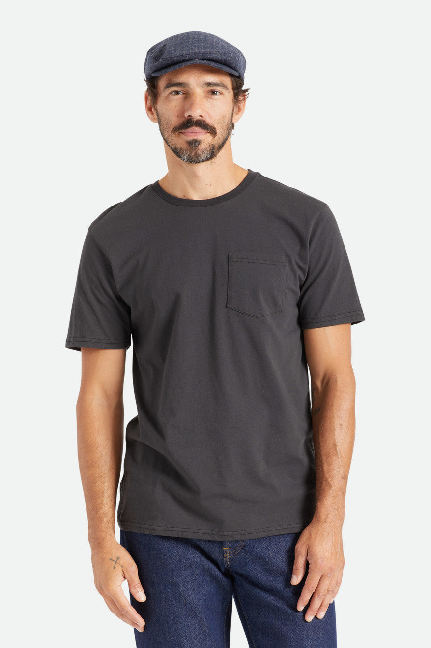 Brixton Basic S/S Pocket Men's Tops Black | 234EKAUXC