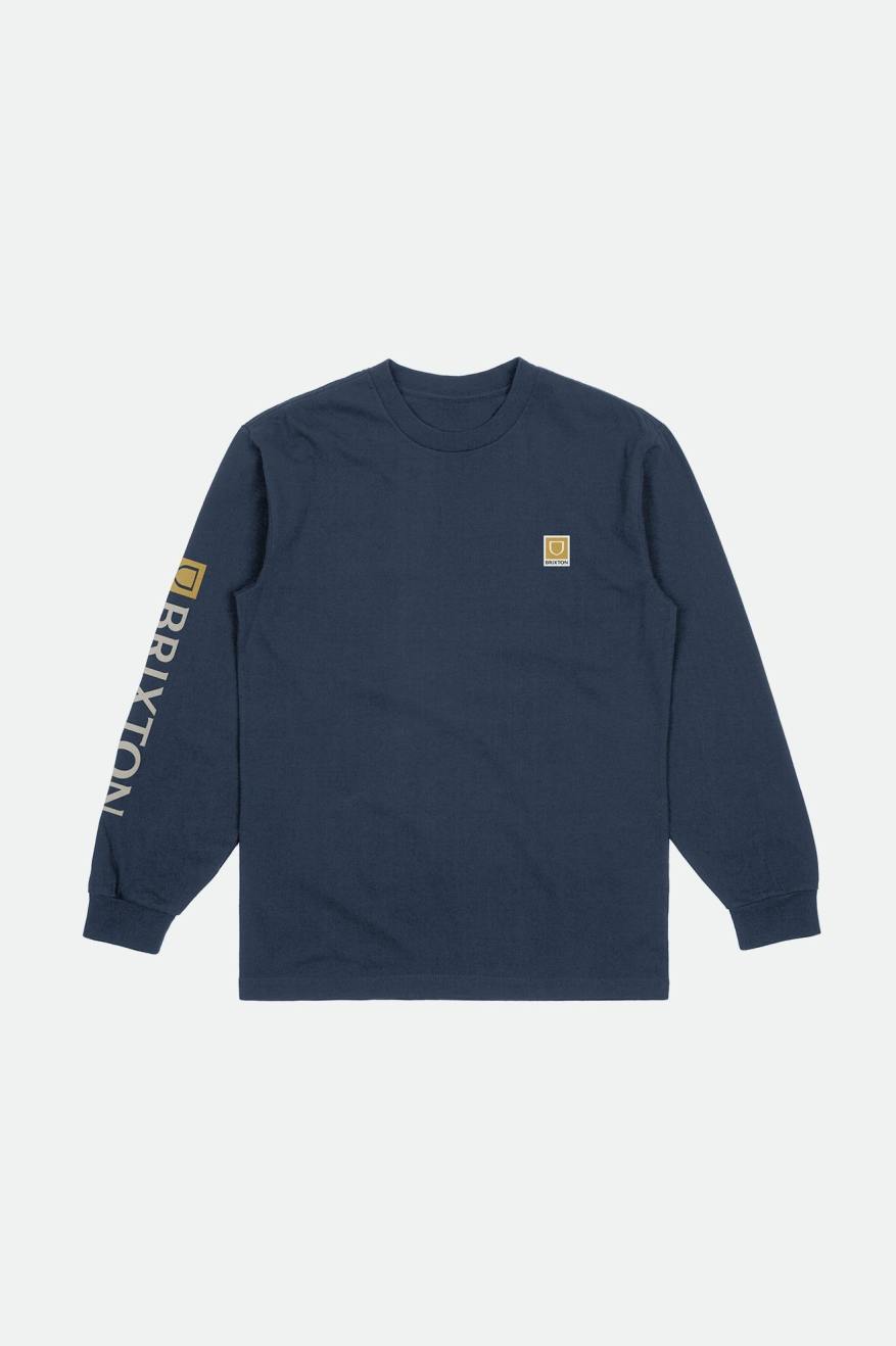 Brixton Beta II L/S Standard Men's Tops Blue | 395ZPKXVG