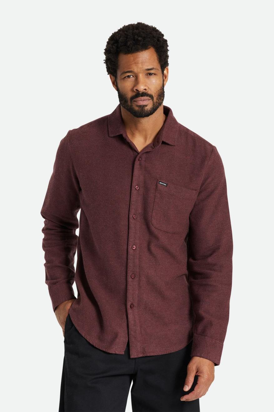 Brixton Bixby Reserve L/S Men's Flannels Red | 423WURMNK