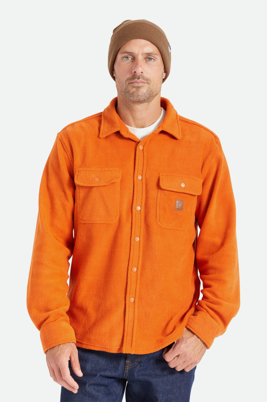 Brixton Bowery L/S Arctic Stretch Fleece Men's Flannels Orange | 946GTYFXK