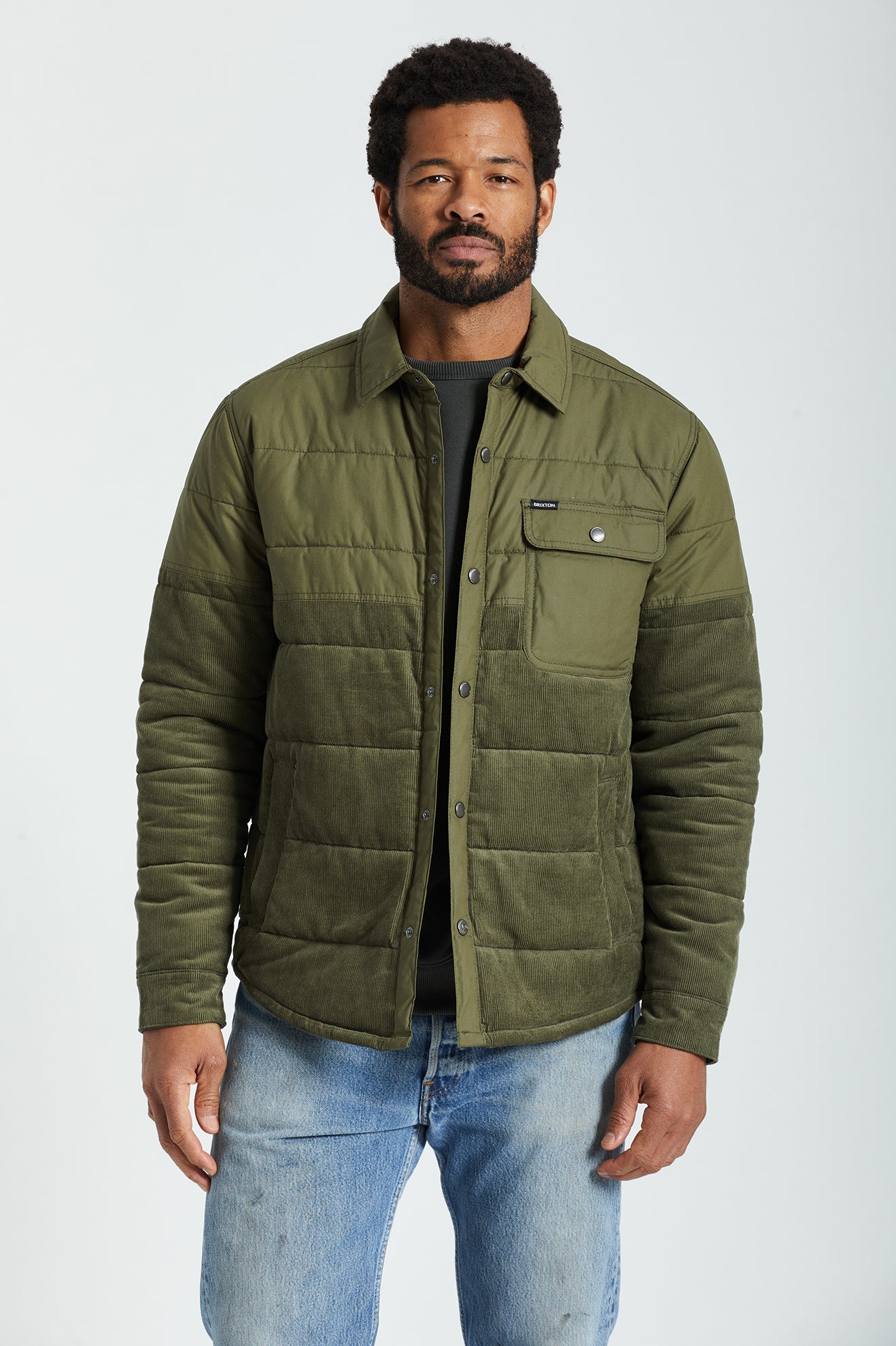 Brixton Cass Men's Jackets Olive | 351YTFZNA