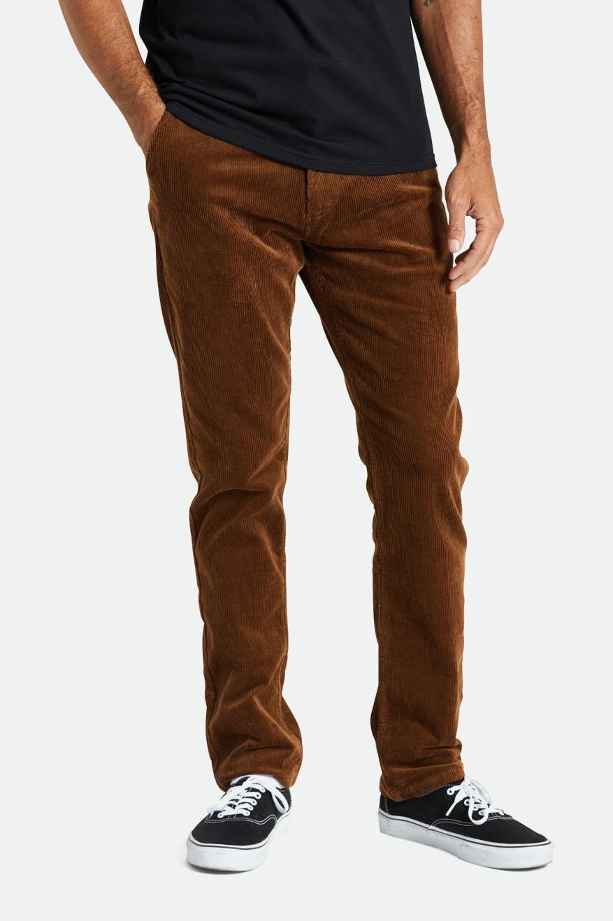 Brixton Choice Chino Regular Men's Pants Brown | 608DEQHBU