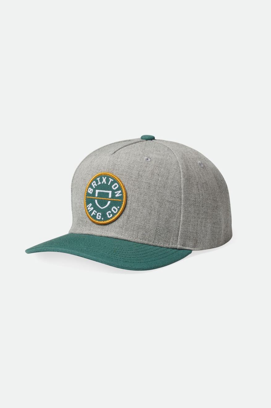 Brixton Crest C MP Men's Caps Dark Grey / Dark Green | 308DKVQGA