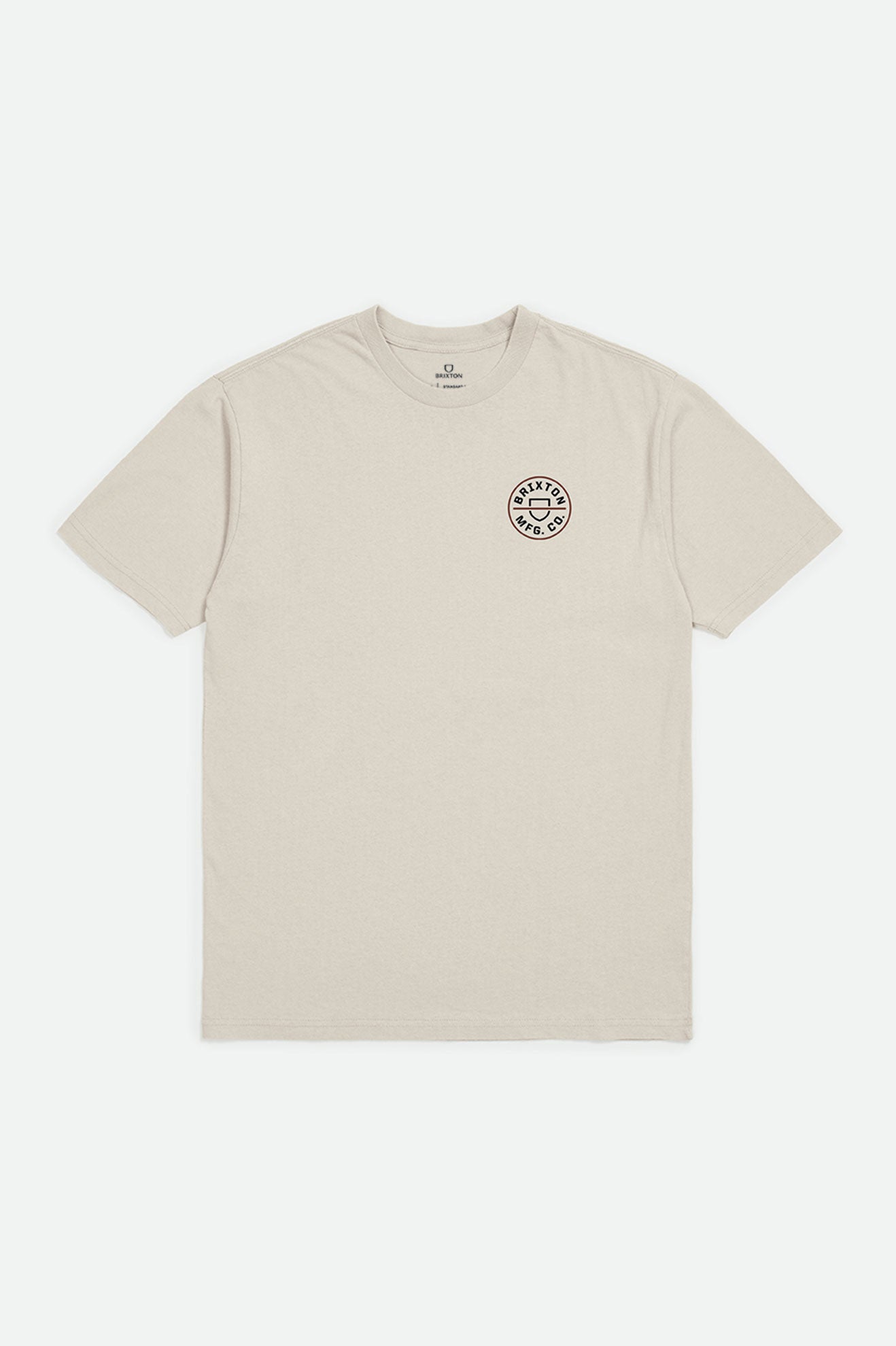 Brixton Crest II S/S Standard Men's Tops Cream | 257KNEZJQ