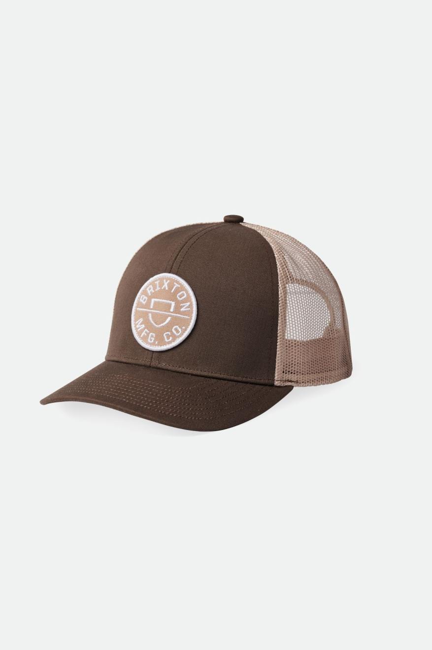 Brixton Crest NetPlus MP Mesh Cap Men's Caps Brown | 245JEIFCN