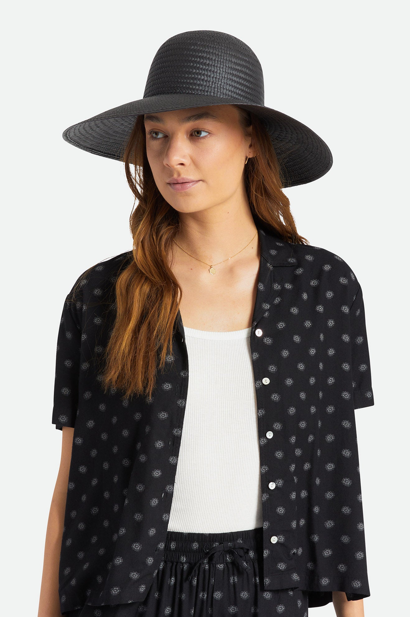 Brixton Janae Sun Women's Straw Hats Black | 506OQMDUH