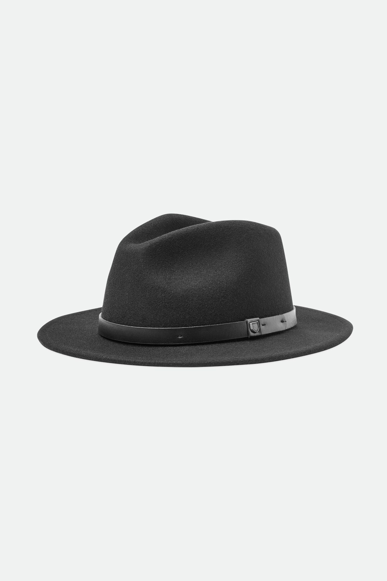 Brixton Messer Fedora Women's Fedoras Black | 540MOSEUI