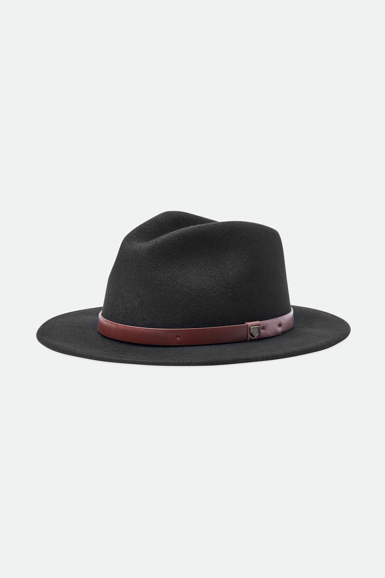 Brixton Messer Fedora Women's Fedoras Black | 627GMRSJN