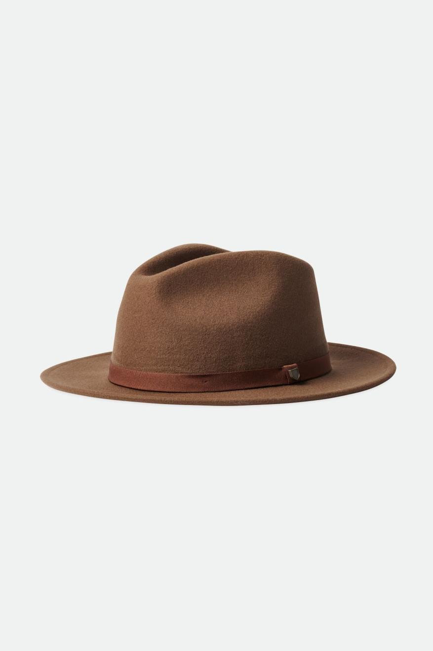 Brixton Messer Packable Men's Fedoras Brown | 965TCFOEJ