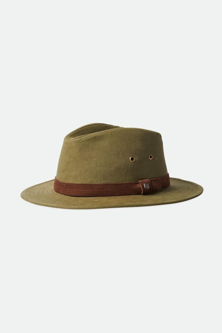 Brixton Messer Utility Adventure Fedora Women's Fedoras Olive | 574VYXFOG