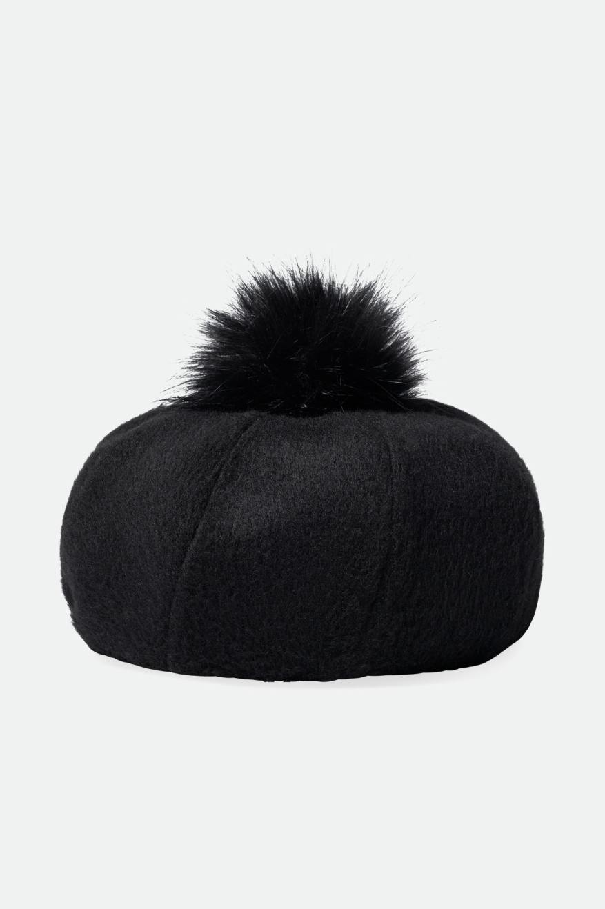 Brixton Natalie Oversized Pom Beret Women's Hats Black | 528AWXGVI