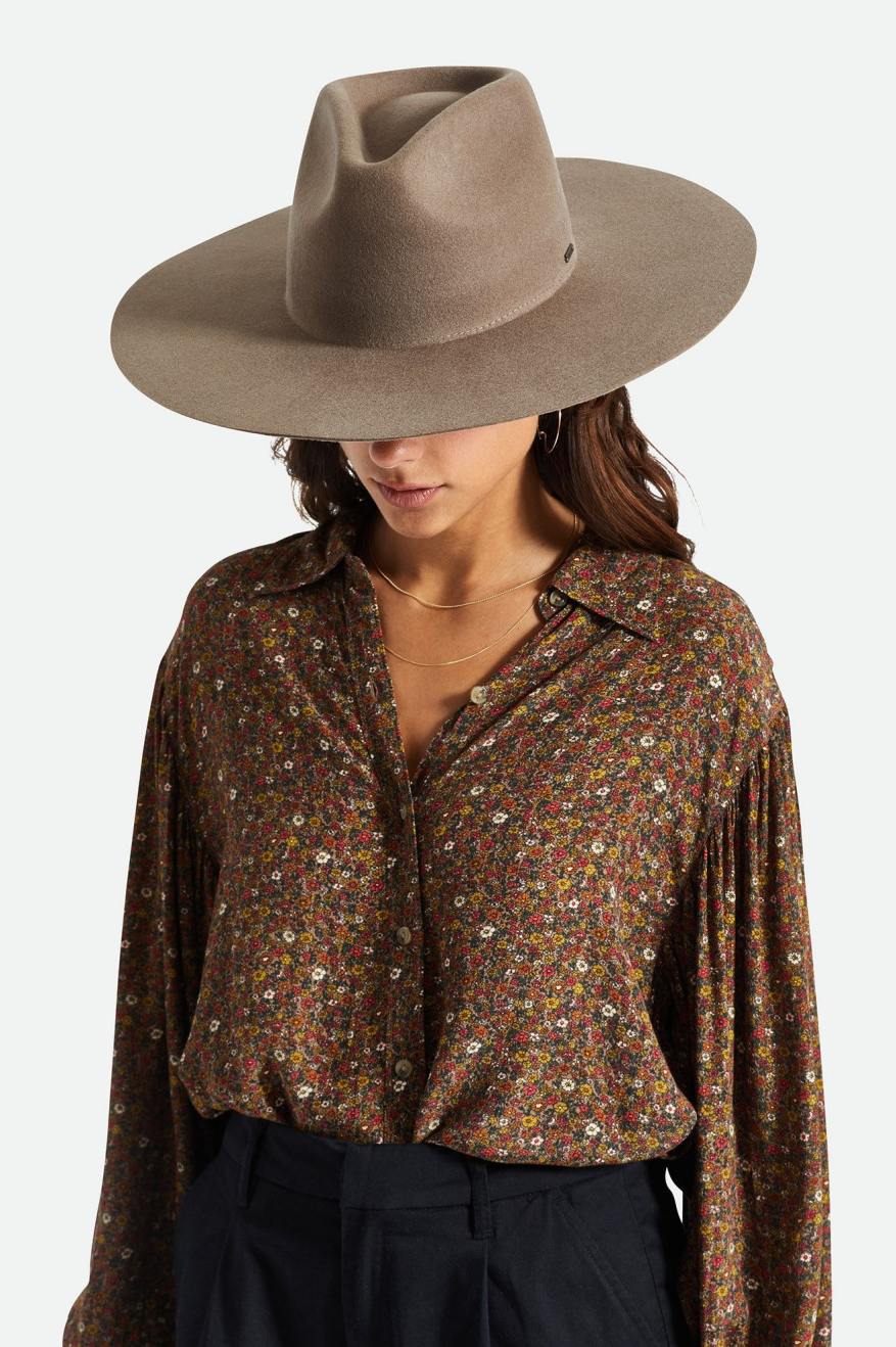 Brixton Primrose Felt Fedora Women's Fedoras Grey | 798IKYFMS