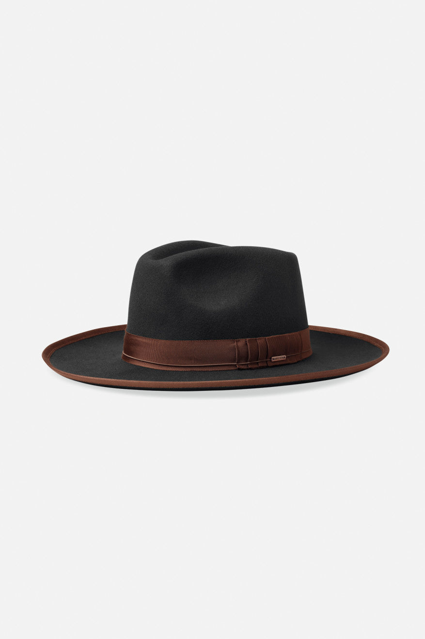 Brixton Reno Fedora Women's Fedoras Black / Brown | 785GHRVPC