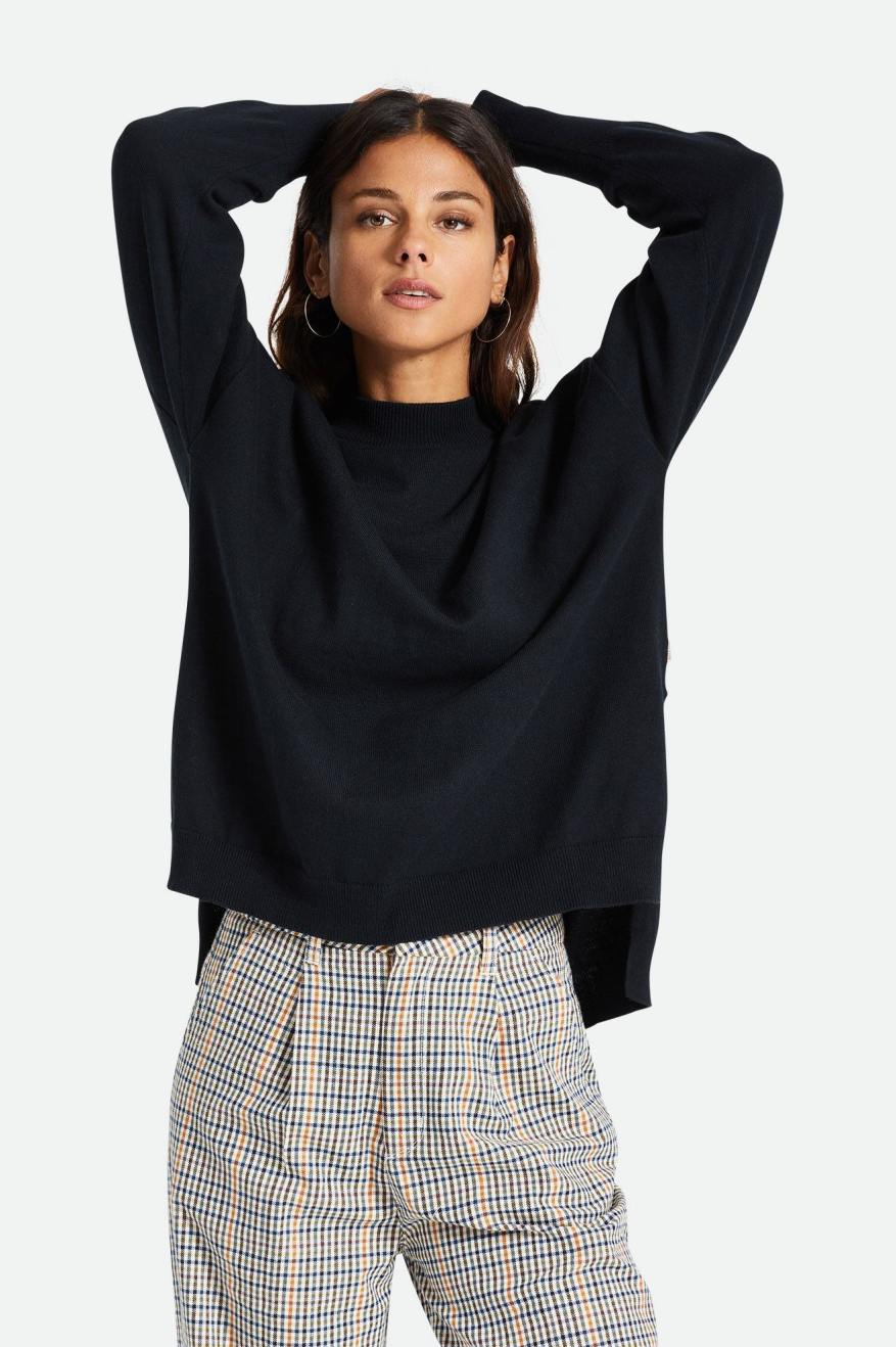 Brixton Reserve Oversized Cashmere Women's Sweaters Black | 354HQDUBV