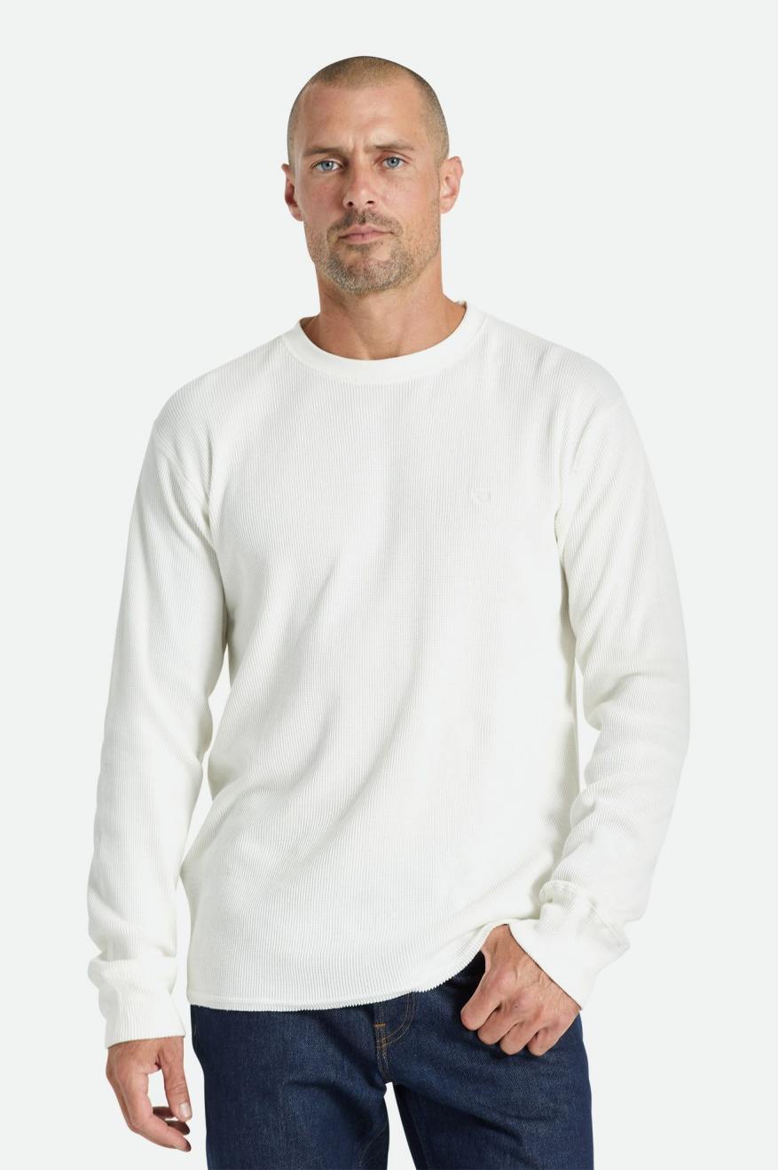 Brixton Reserve Thermal L/S Men's Knitwear White | 871KYVERA