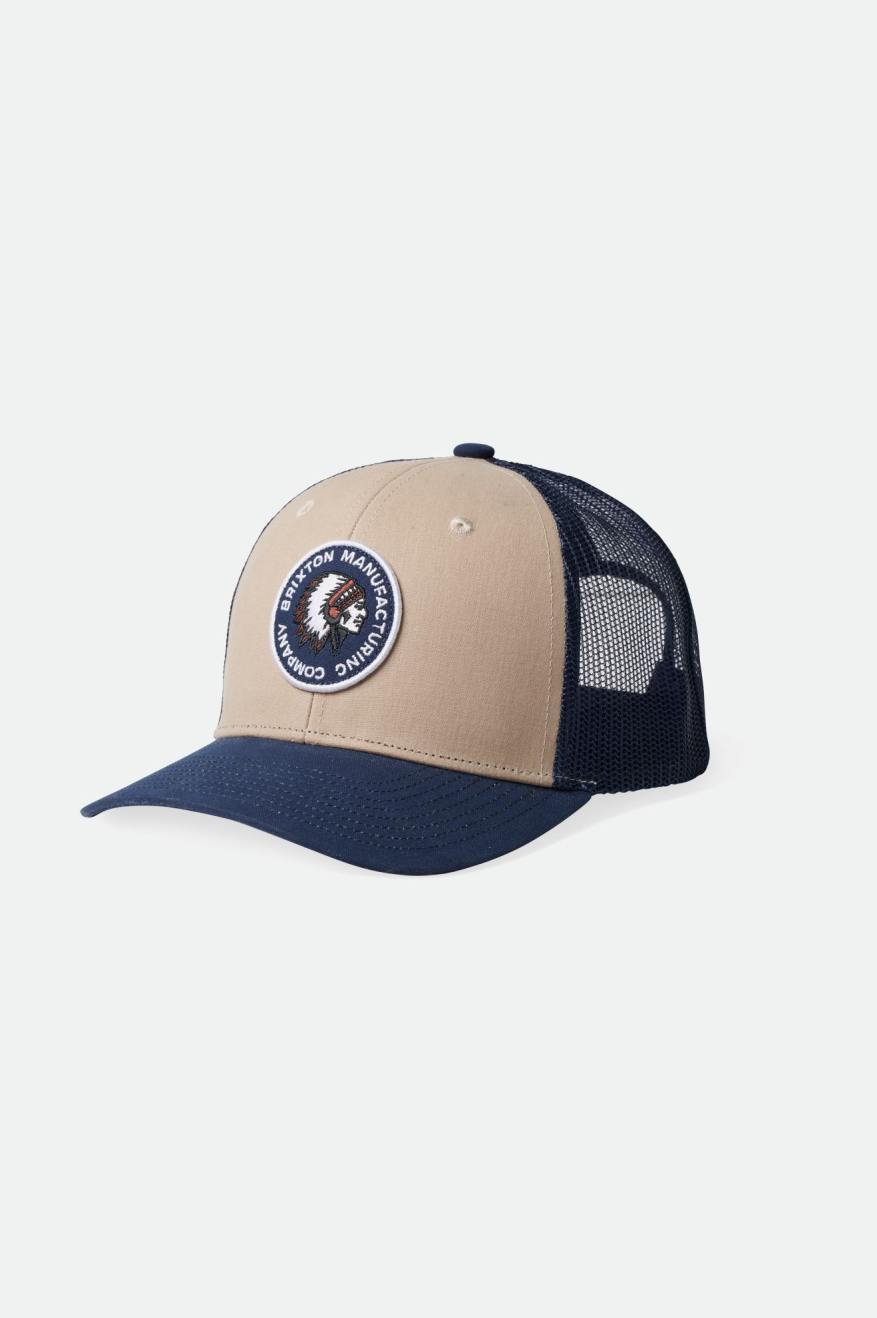 Brixton Rival Stamp NetPlus MP Trucker Hat Men's Caps Navy | 673LIZPFJ