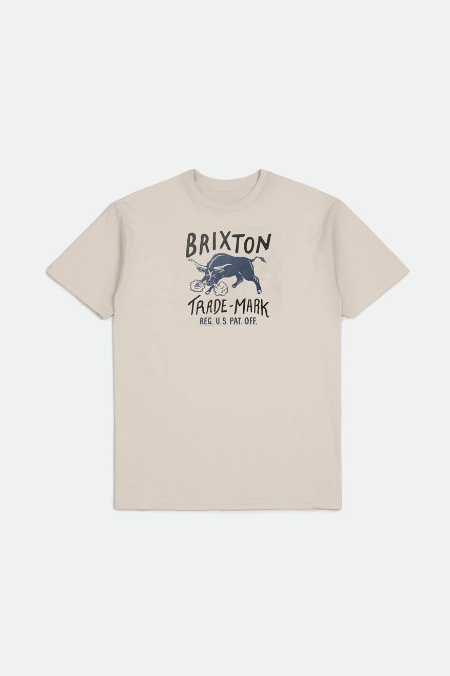 Brixton Roxboro S/S Standard Men's Tops Cream | 178SKLNVO