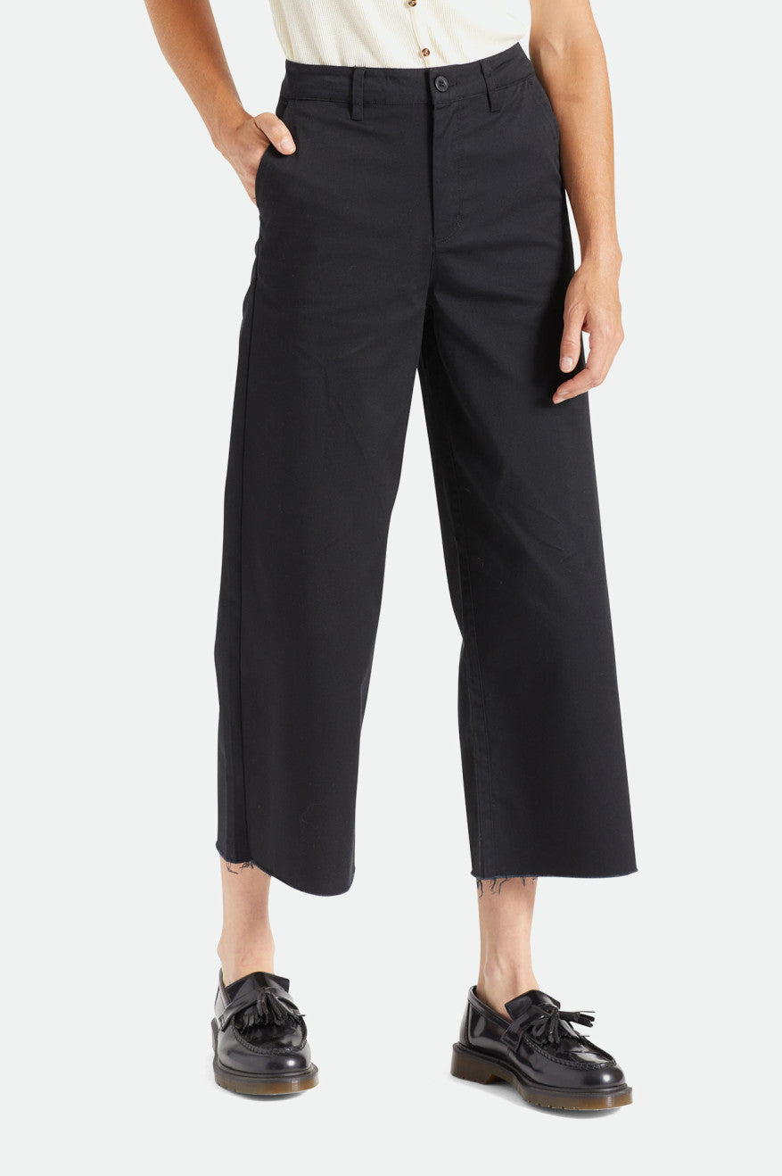 Brixton Victory Wide Leg Women's Bottoms Black | 856CPSYOR