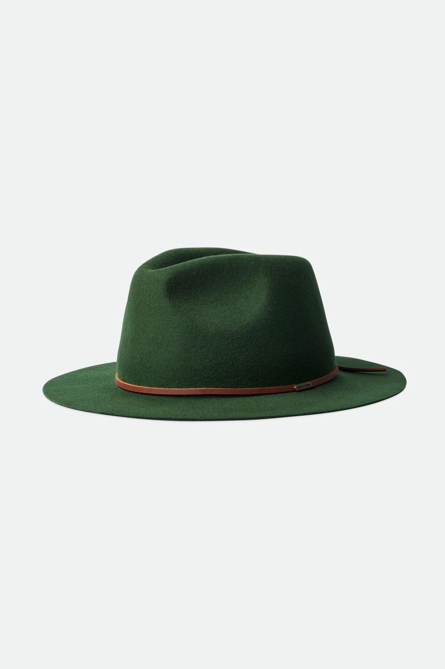 Brixton Wesley Packable Fedora Women's Fedoras Green | 204IZSEJT