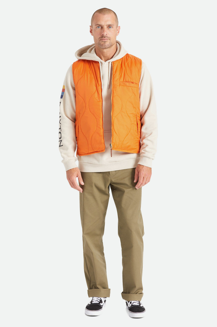 Brixton Abraham Reversible Vest Men's Jackets Orange | 752ACFSRW