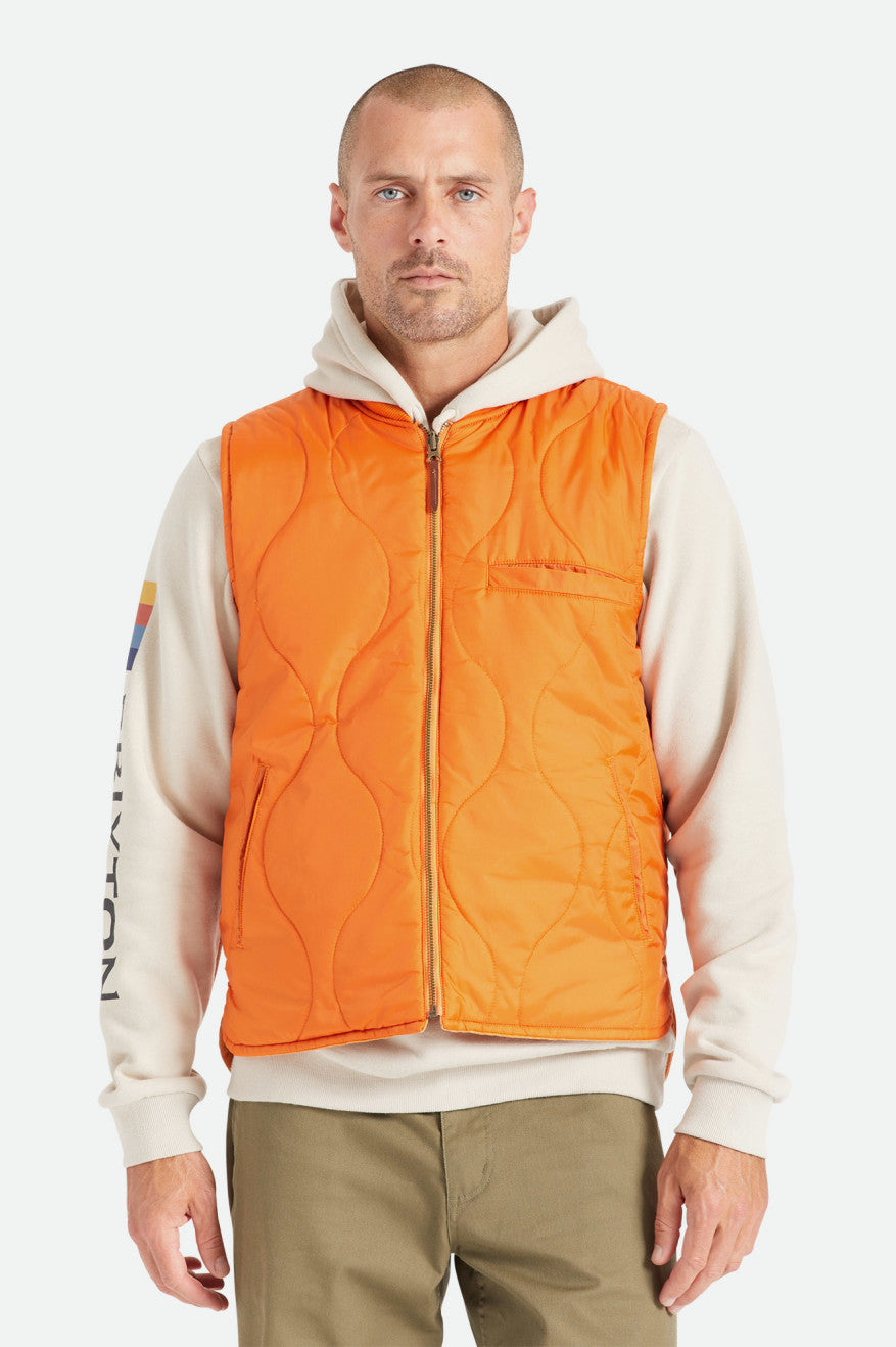 Brixton Abraham Reversible Vest Men's Jackets Orange | 752ACFSRW