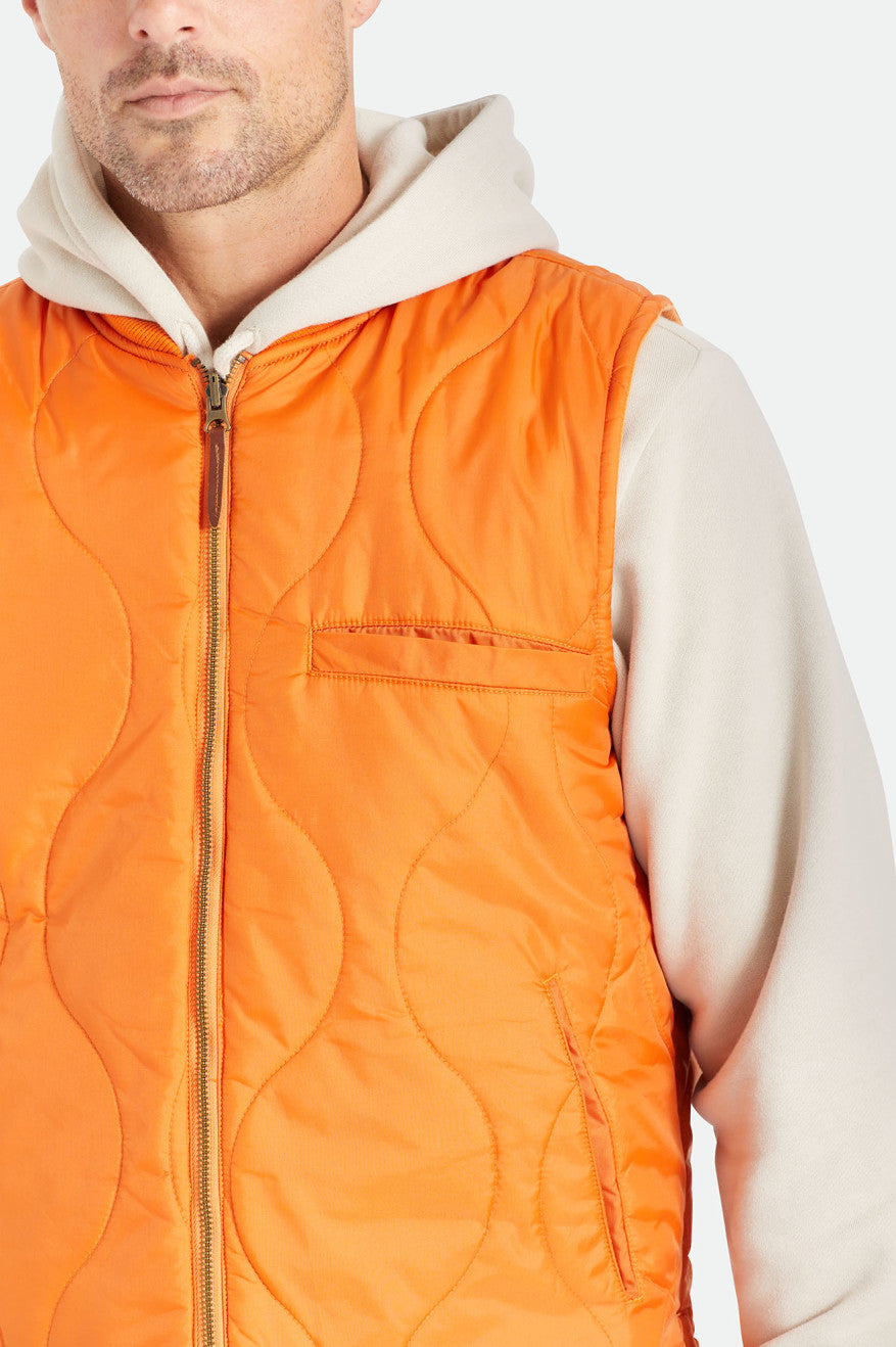 Brixton Abraham Reversible Vest Men's Jackets Orange | 752ACFSRW