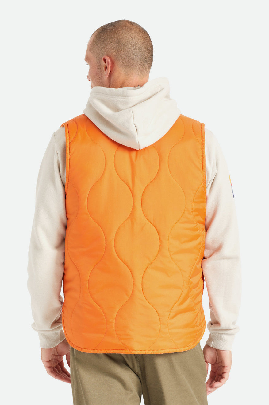 Brixton Abraham Reversible Vest Men's Jackets Orange | 752ACFSRW