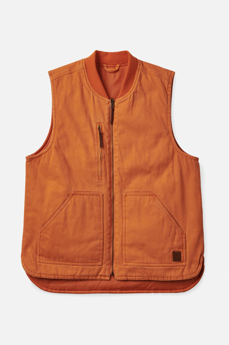 Brixton Abraham Reversible Vest Men's Jackets Orange | 752ACFSRW