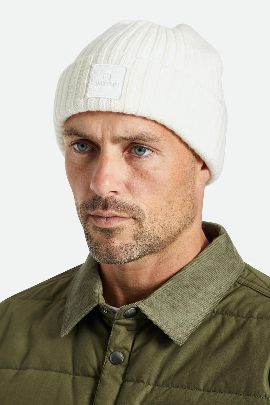 Brixton Alpha Square Merino Wool Men's Beanie White | 148FULYDK