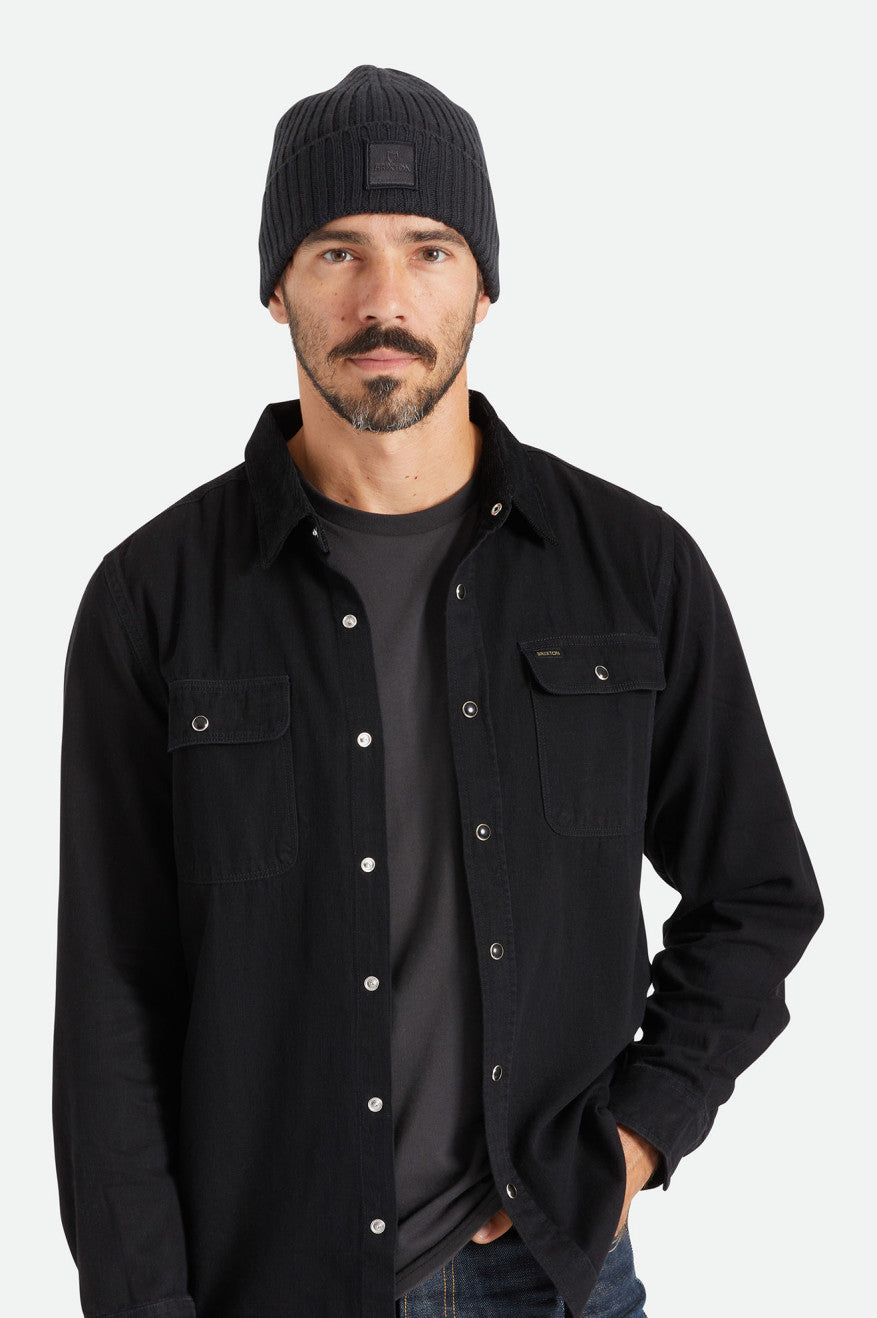 Brixton Alpha Square Merino Wool Men's Beanie Black | 810LCMRWG