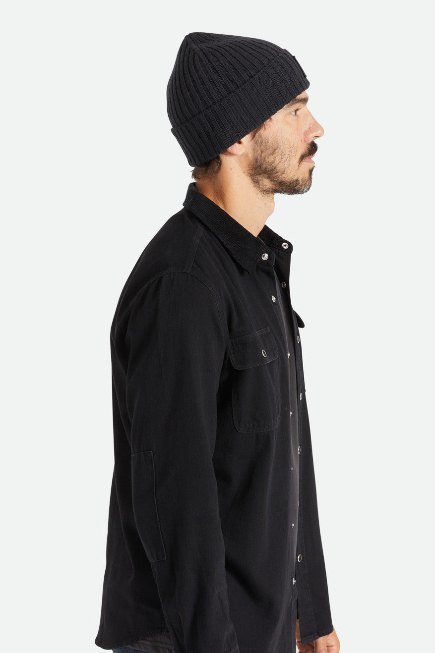 Brixton Alpha Square Merino Wool Men's Beanie Black | 810LCMRWG