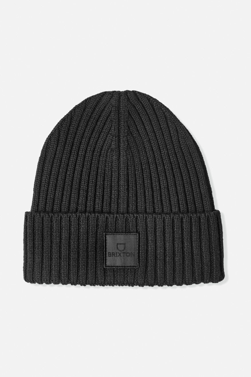 Brixton Alpha Square Merino Wool Men\'s Beanie Black | 810LCMRWG