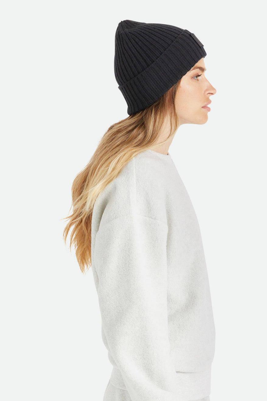 Brixton Alpha Square Merino Wool Women's Beanie Black | 721FNJQAV