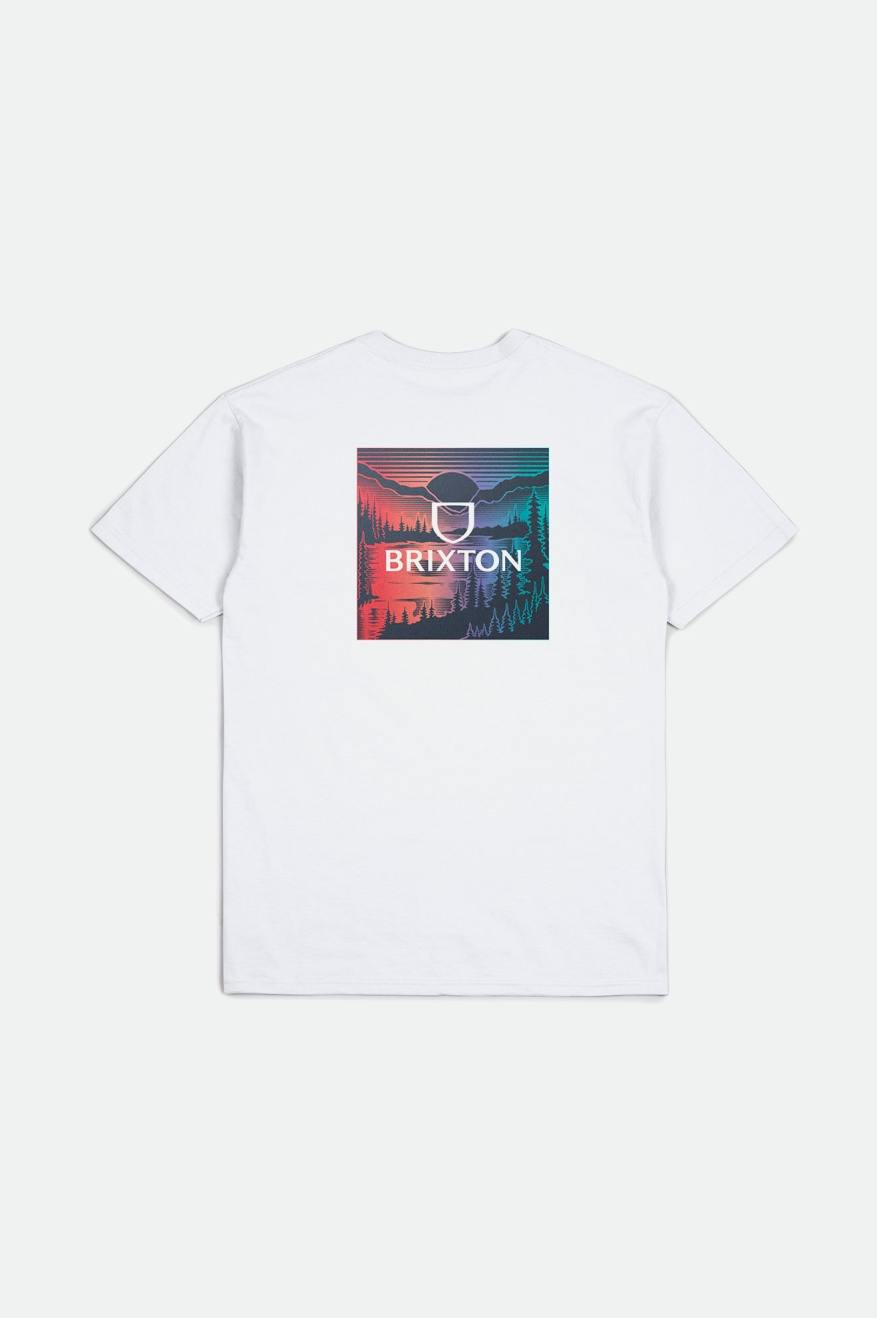 Brixton Alpha Square S/S Standard Men's Tops White | 073ZVGWBU