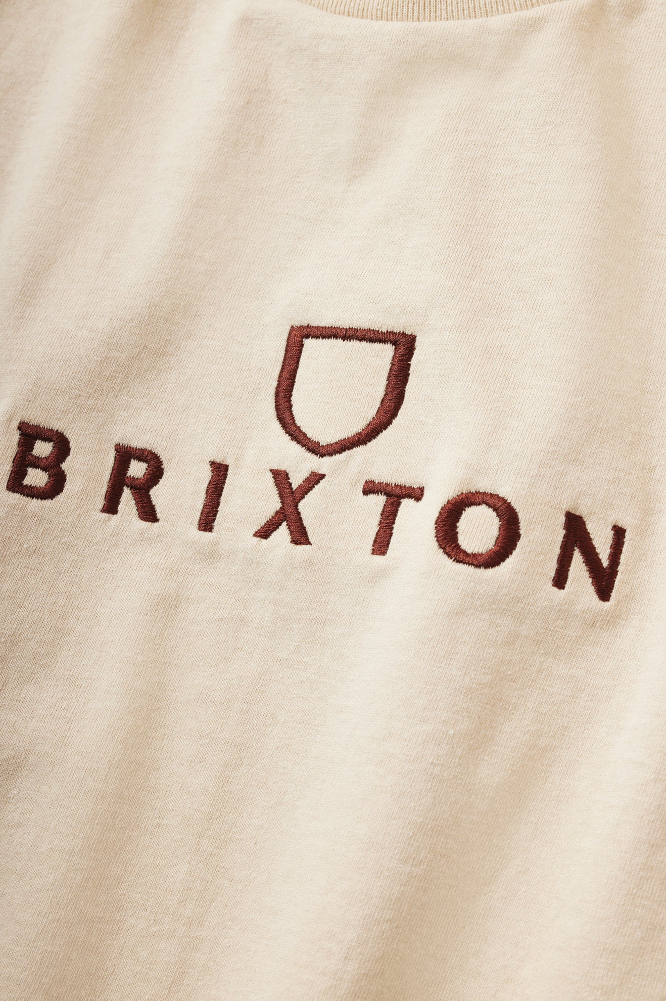 Brixton Alpha Thread S/S Standard Men's Tops Cream | 834CGYSAT