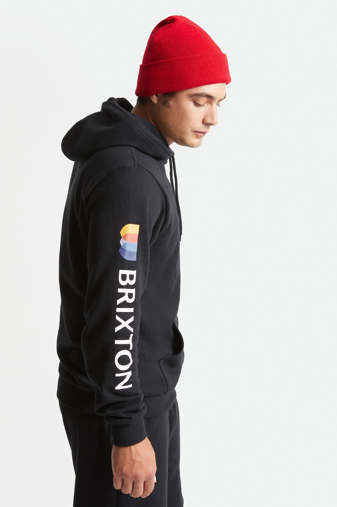 Brixton Alton Men's Hoodie Black | 936HQASTK