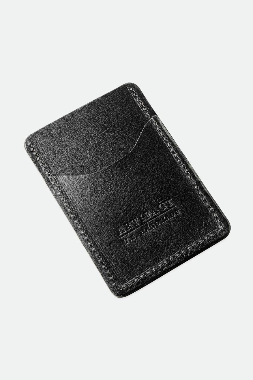 Brixton Artifact Leather Card Holder Wallet Unisex Accessories Black | 908SUOGTR