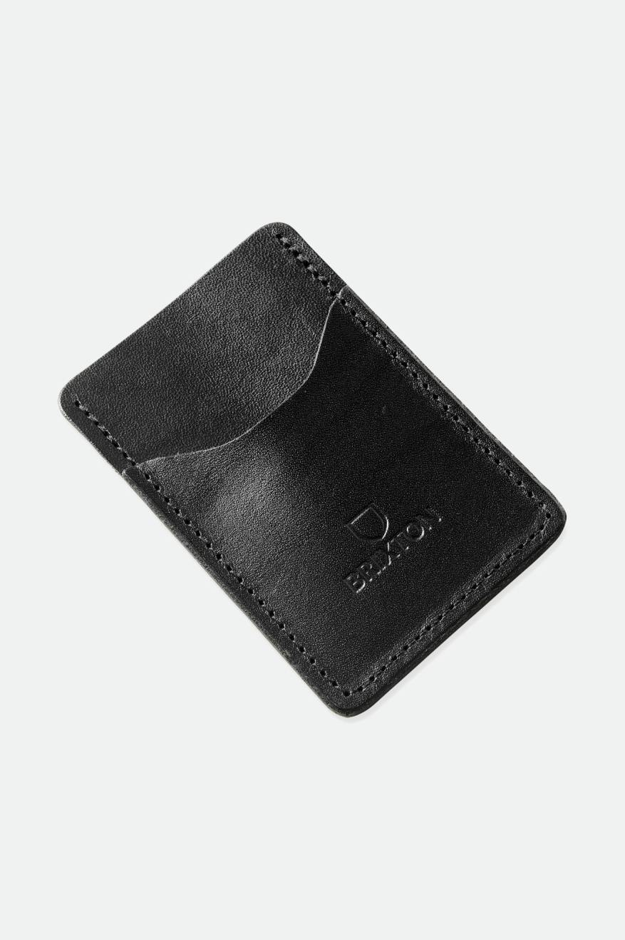 Brixton Artifact Leather Card Holder Wallet Unisex Accessories Black | 908SUOGTR