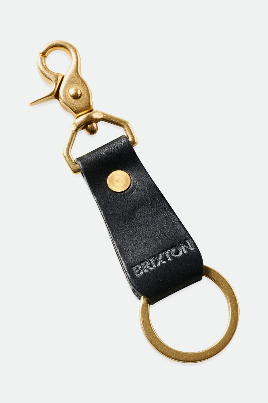 Brixton Artifact Leather Key Clip Unisex Accessories Black | 879BAGKRY