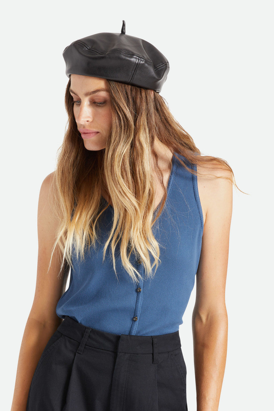 Brixton Audrey II Beret Women's Hats Black | 051ZQBDHY