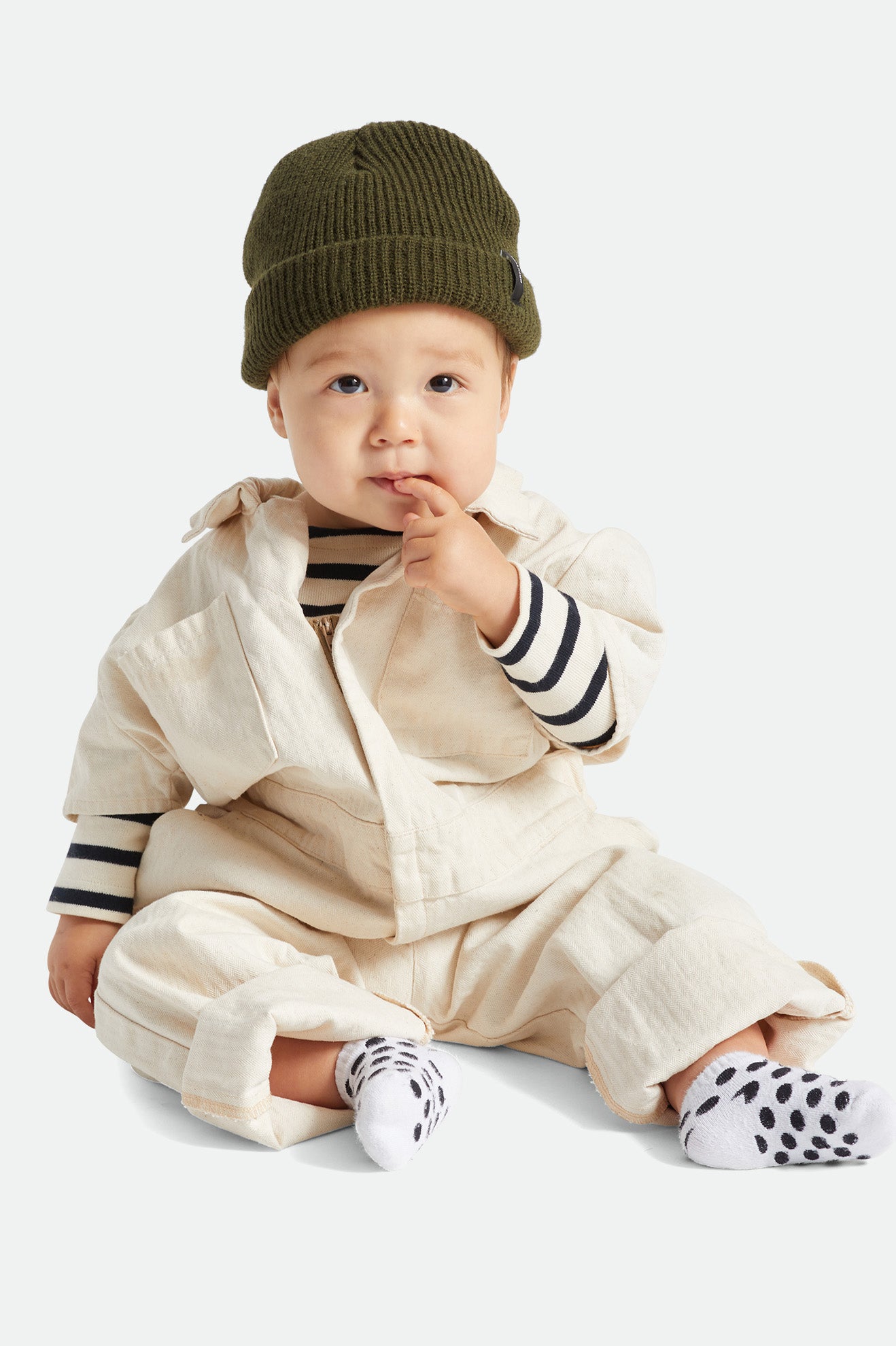 Brixton Baby Heist Men\'s Beanie Olive | 417TJPSXD