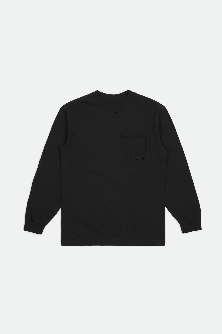 Brixton Basic L/S Pocket Men's Tops Black | 698JLCYKE