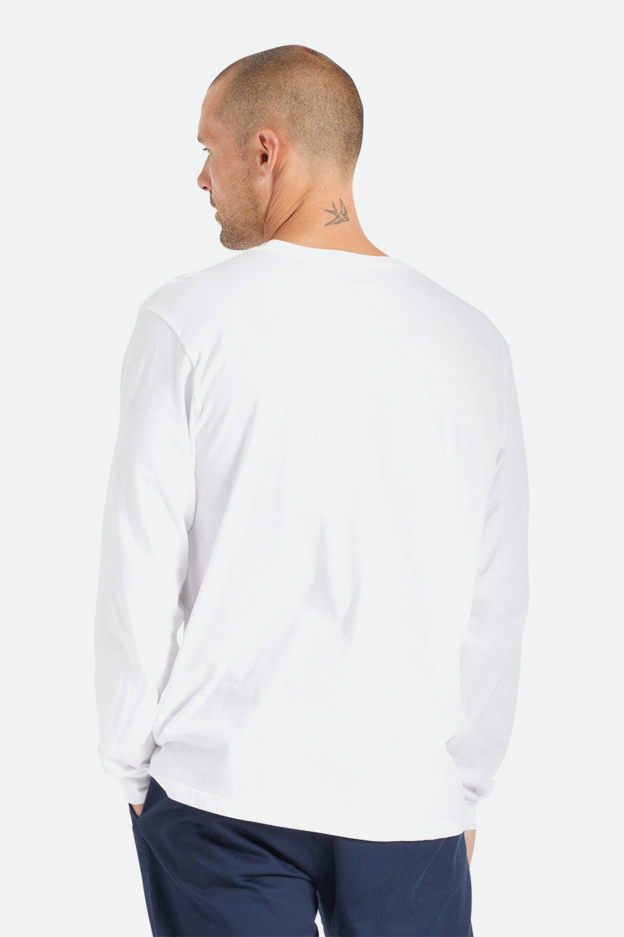 Brixton Basic L/S Pocket Men's Tops White | 536IOKQSP