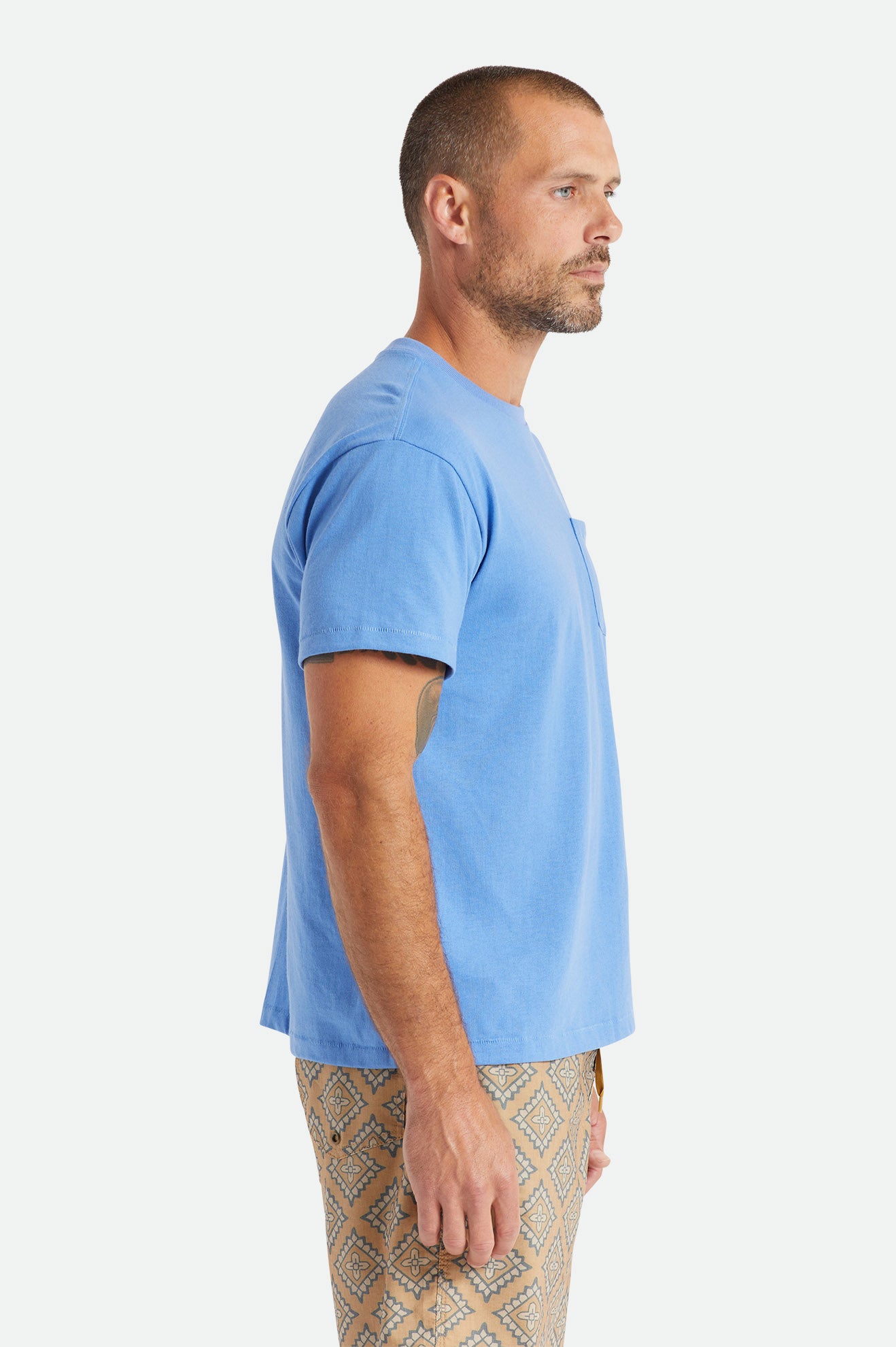 Brixton Basic S/S Pocket Men's Tops Blue | 916EQTAXB