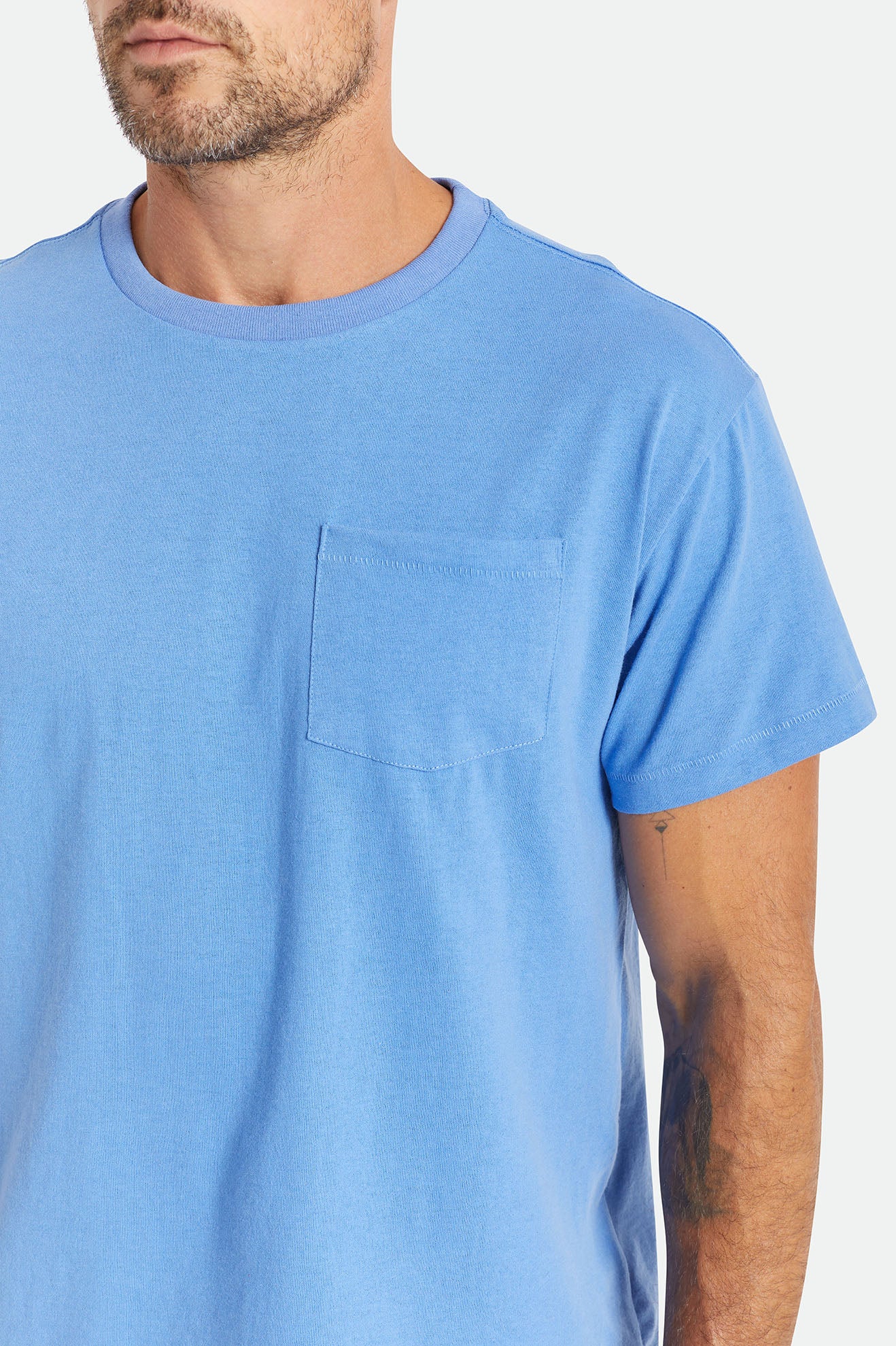 Brixton Basic S/S Pocket Men's Tops Blue | 916EQTAXB