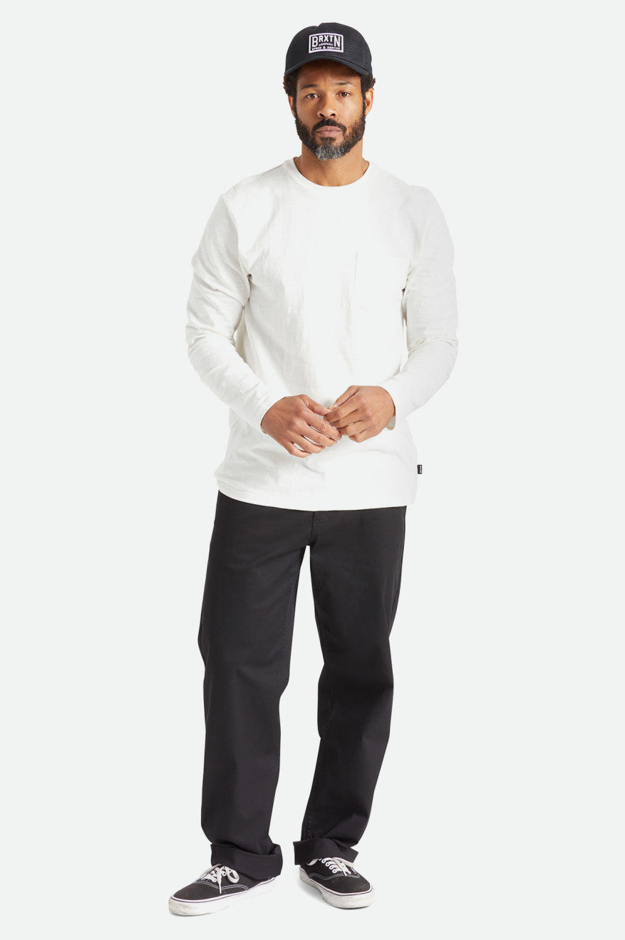 Brixton Basic Slub L/S Pocket Men's Knitwear White | 172NEKGUQ