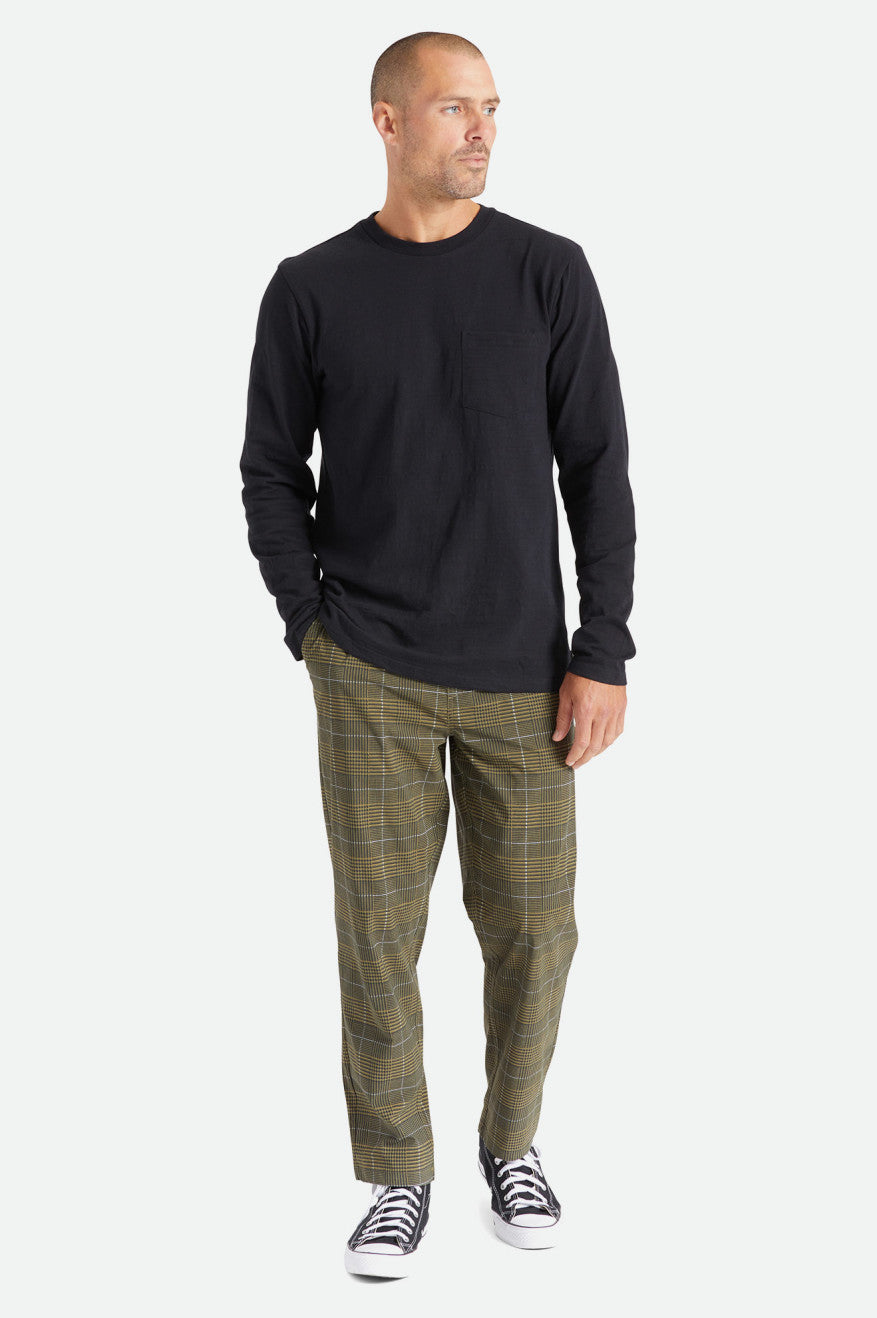 Brixton Basic Slub L/S Pocket Men's Knitwear Black | 650HUNELK