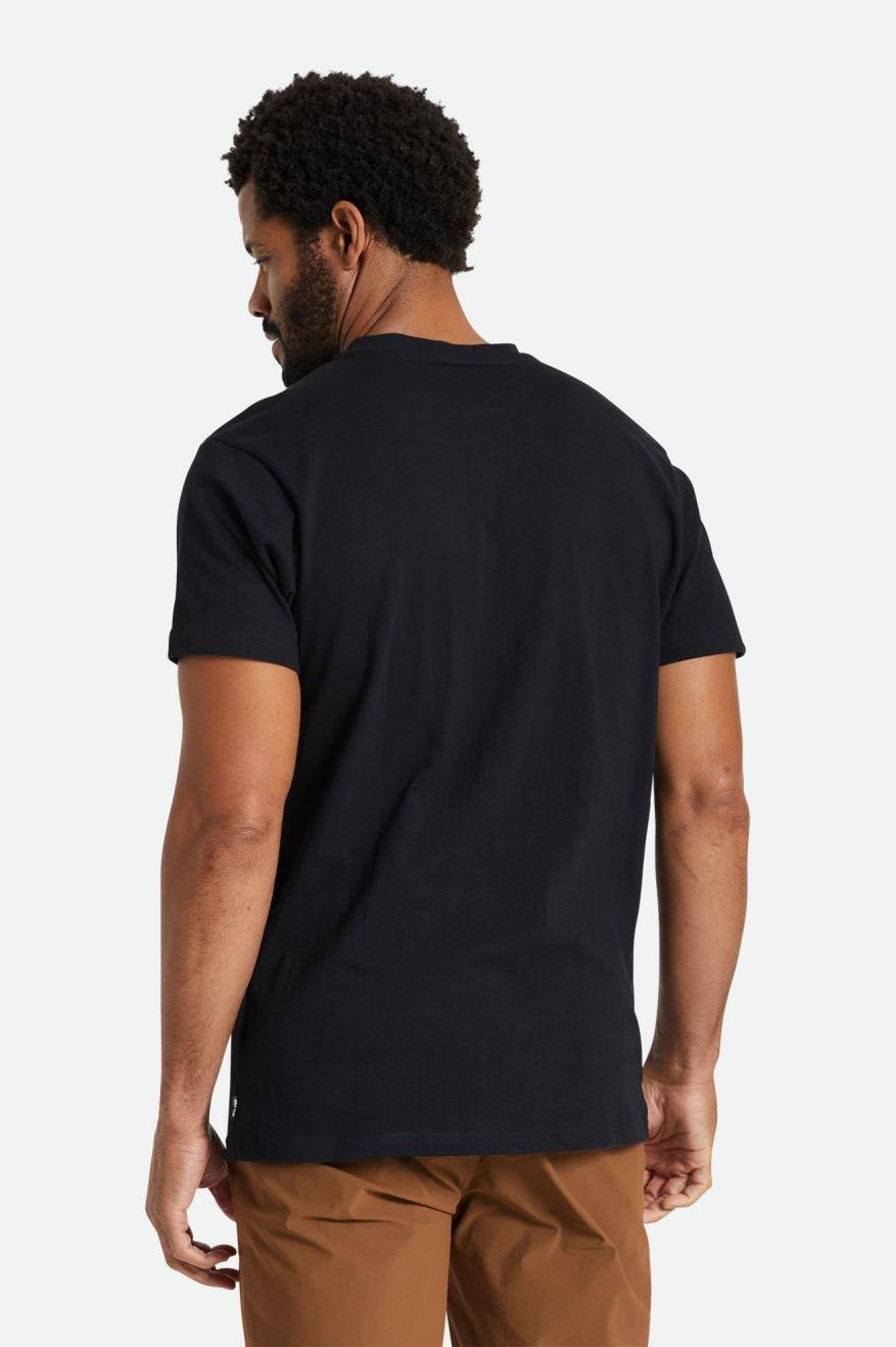 Brixton Basic Slub S/S Henley Men's Knitwear Black | 370GHNKIR