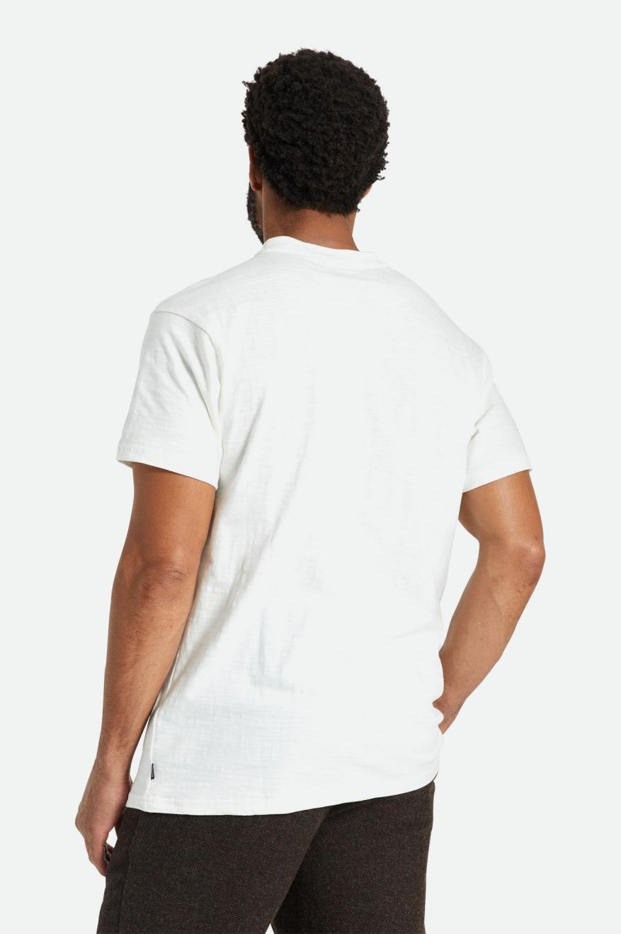 Brixton Basic Slub S/S Henley Men's Knitwear White | 560YQTLFO